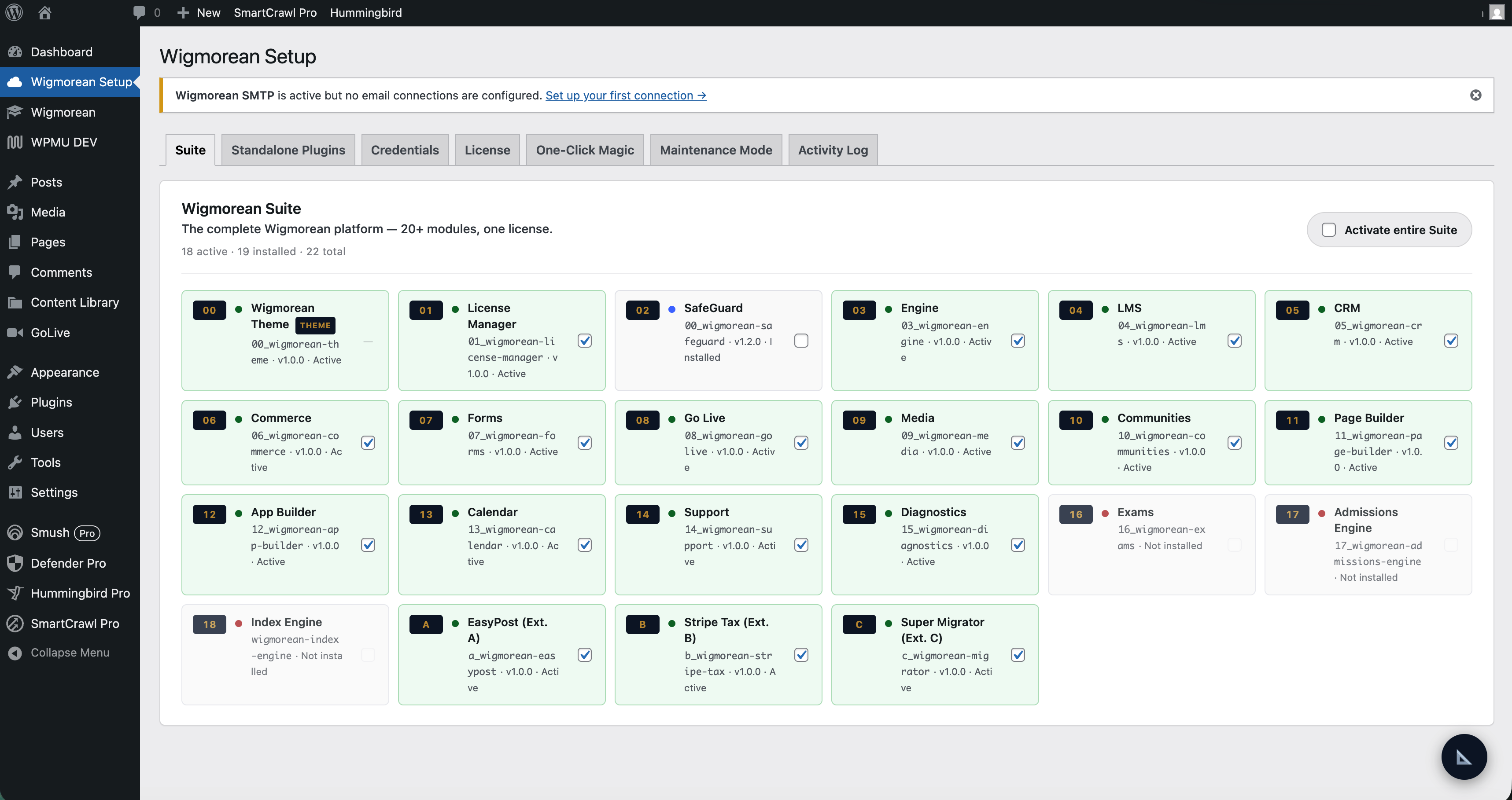 Activating products from the Suite or Standalone Plugins tab